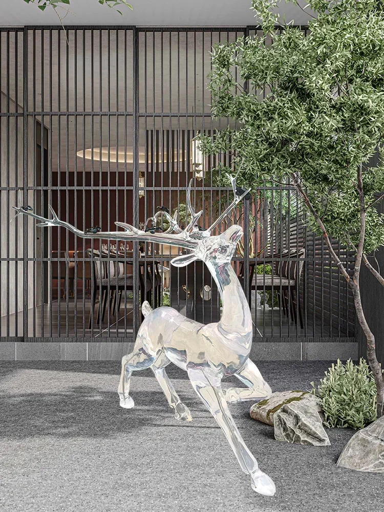 Hotel lobby sales office transparent resin deer decoration modern garden shopping mall lawn sculpture soft decoration
Hotel lobby sales office transparent resin deer decoration modern garden shopping mall lawn sculpture soft decoration
