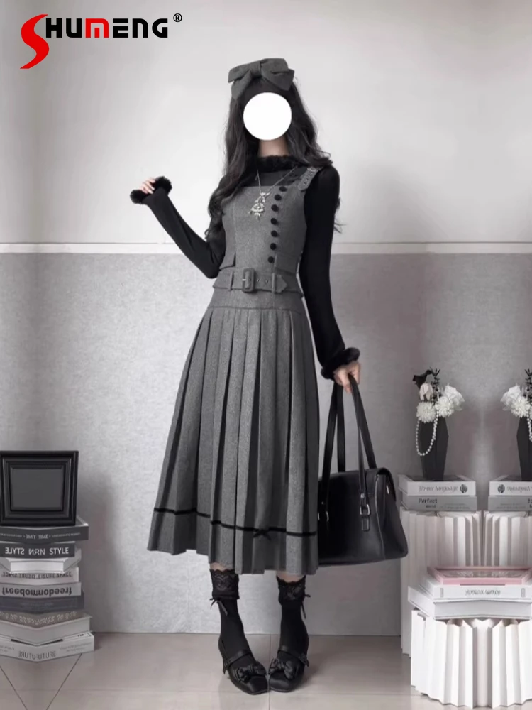 Original Japanese Preppy Style Sweet Retro Woolen Long Dresses for Women Autumn Winter Lady Slim Fit Elegant Dress Vestidos
Original Japanese Preppy Style Sweet Retro Woolen Long Dresses for Women Autumn Winter Lady Slim Fit Elegant Dress Vestidos