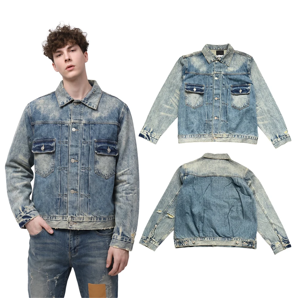 Vintage Streetwear Clothing Y2k Denim Jackets with Distressed Hip Hop Street Style Casual Cotton Retro Ripped Blue Denim Jackets
Vintage Streetwear Clothing Y2k Denim Jackets with Distressed Hip Hop Street Style Casual Cotton Retro Ripped Blue Denim Jackets