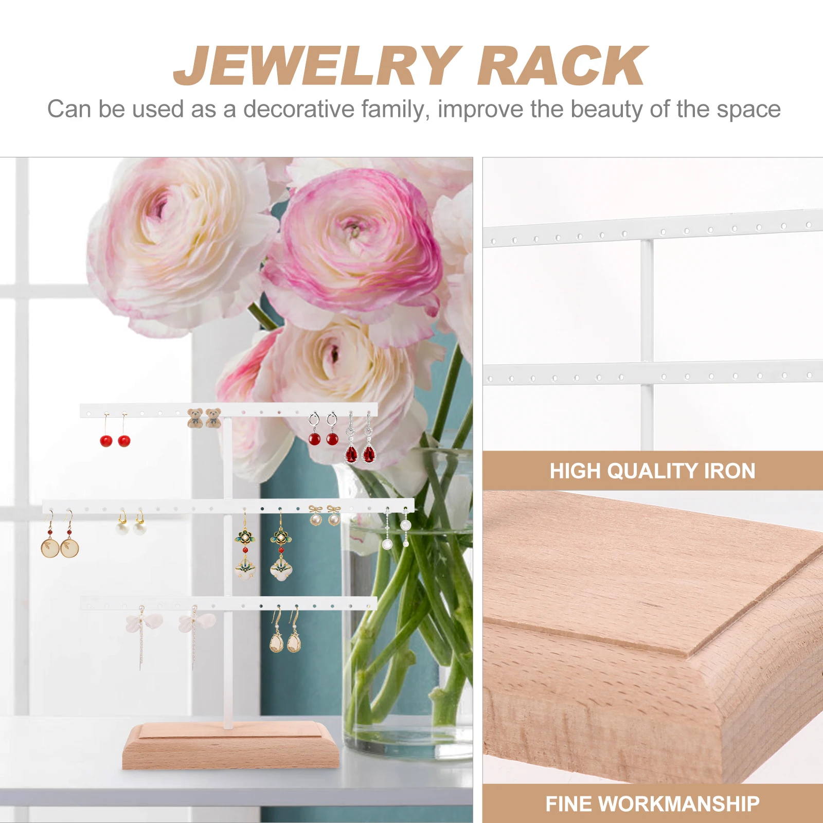 Earrings Display St Holder Removable Wood Base Durable Sturdy Jewelry Storage White Household Fashionable Necklace
Earrings Display St Holder Removable Wood Base Durable Sturdy Jewelry Storage White Household Fashionable Necklace