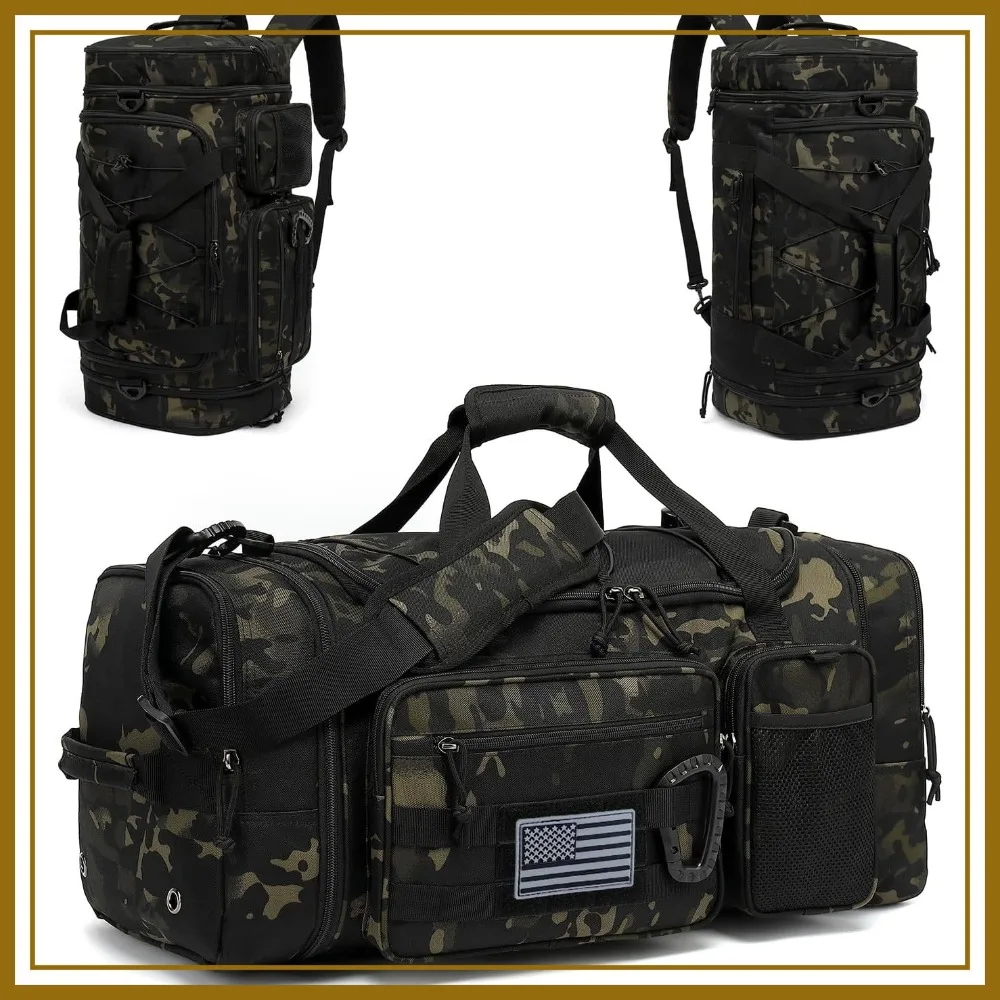 3 in 1 Tactical Gym Bag Backpack 40-45L Expandable Travel Duffle with Shoe Compartment & Wet Pocket for Men Women Military Sport
3 in 1 Tactical Gym Bag Backpack 40-45L Expandable Travel Duffle with Shoe Compartment & Wet Pocket for Men Women Military Sport