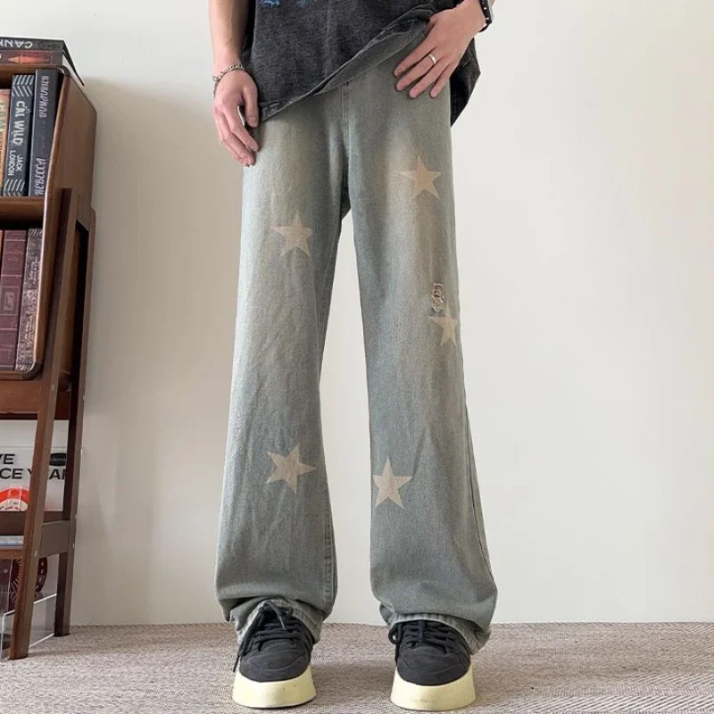 Trousers Men Jeans New Simple Summer 2024 New Arrival Trend Ripped Jeans Streetwear Men Star Pattern pantalones vaqueros hombre
Trousers Men Jeans New Simple Summer 2024 New Arrival Trend Ripped Jeans Streetwear Men Star Pattern pantalones vaqueros hombre