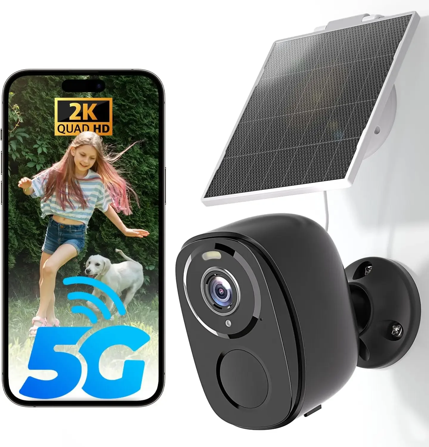 Solar Security Camera, 2K Battery, No Monthly Fee, Outdoor Wireless, 5G/2.4G, Color Night Vision, 2-Way Talk, Waterproof
Solar Security Camera, 2K Battery, No Monthly Fee, Outdoor Wireless, 5G/2.4G, Color Night Vision, 2-Way Talk, Waterproof