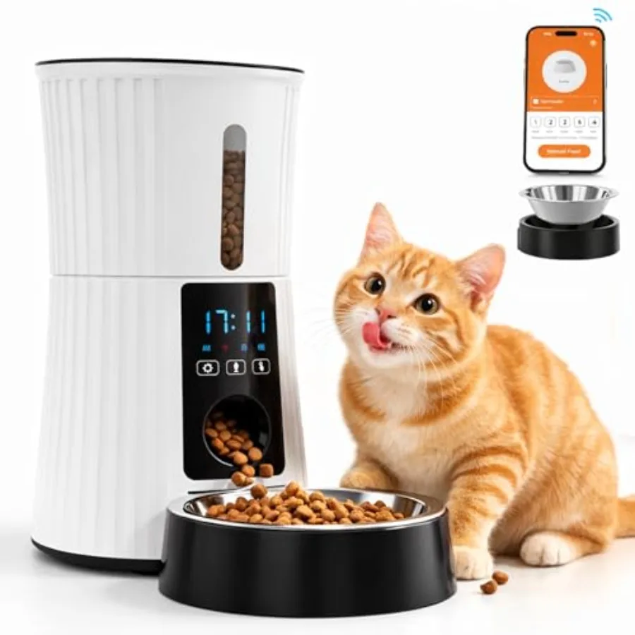 Automatic Cat Feeder Wi-Fi 4L Dry Food Dispenser for Cat Dog with APP Control 10 Meals 10s Voice Recorder Programmable 50 Porti
Automatic Cat Feeder Wi-Fi 4L Dry Food Dispenser for Cat Dog with APP Control 10 Meals 10s Voice Recorder Programmable 50 Porti