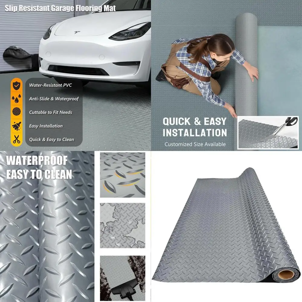Thick PVC Garage Floor Mat, 5ft x 16ft, Heavy-Duty Waterproof Non-Slip Protection for Cars, Trailers, SUVs, Basements, Gyms (Gre
Thick PVC Garage Floor Mat, 5ft x 16ft, Heavy-Duty Waterproof Non-Slip Protection for Cars, Trailers, SUVs, Basements, Gyms (Gre