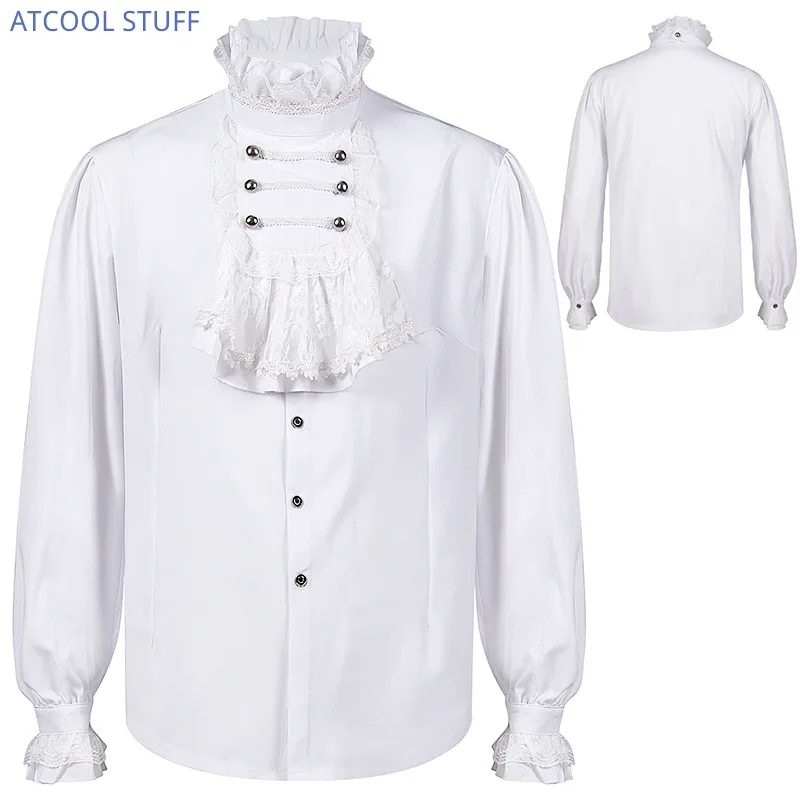 Mens Pirate Charing Shirt Renaissance Halloween Ruffled Neck Medieval Vampire Victorian Steampunk Gothic Costume
Mens Pirate Charing Shirt Renaissance Halloween Ruffled Neck Medieval Vampire Victorian Steampunk Gothic Costume