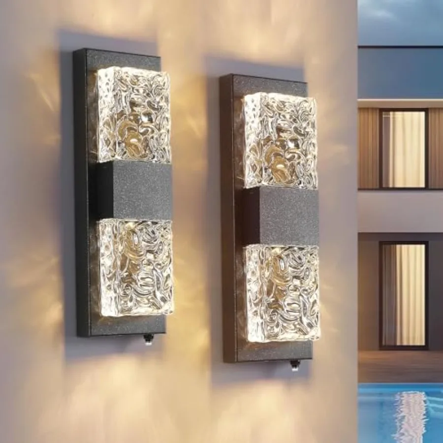 Dusk to Dawn Outdoor Lighting, Porch Lights Outdoor IP65 Waterproof Exterior Lighting Fixtures 12W LED Ripple Crystal Modern Ou
Dusk to Dawn Outdoor Lighting, Porch Lights Outdoor IP65 Waterproof Exterior Lighting Fixtures 12W LED Ripple Crystal Modern Ou