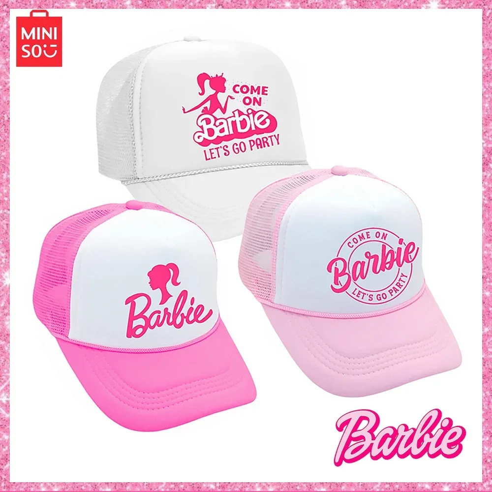 MINISO 2024 New Pink Barbie Baseball Sunshade Mesh Hat Summer Beach Female Boyfriend Party Anime Gift Fashion Women Hats
MINISO 2024 New Pink Barbie Baseball Sunshade Mesh Hat Summer Beach Female Boyfriend Party Anime Gift Fashion Women Hats