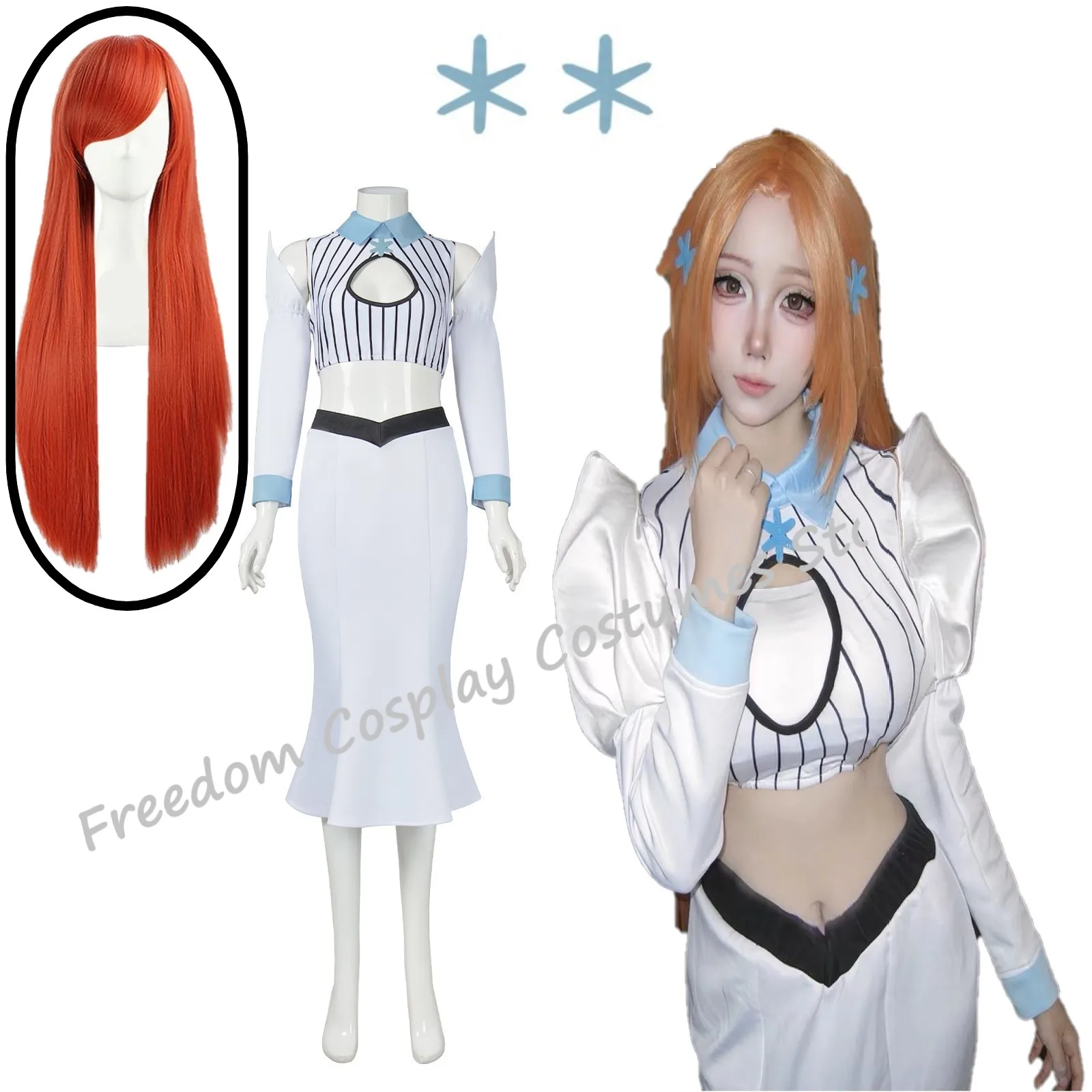 Orihime Inoue Cosplay Costume wig Anime Blieach Inoue Orihime Sexy White Shirt Skirt Suit Halloween Carnival Costume
Orihime Inoue Cosplay Costume wig Anime Blieach Inoue Orihime Sexy White Shirt Skirt Suit Halloween Carnival Costume