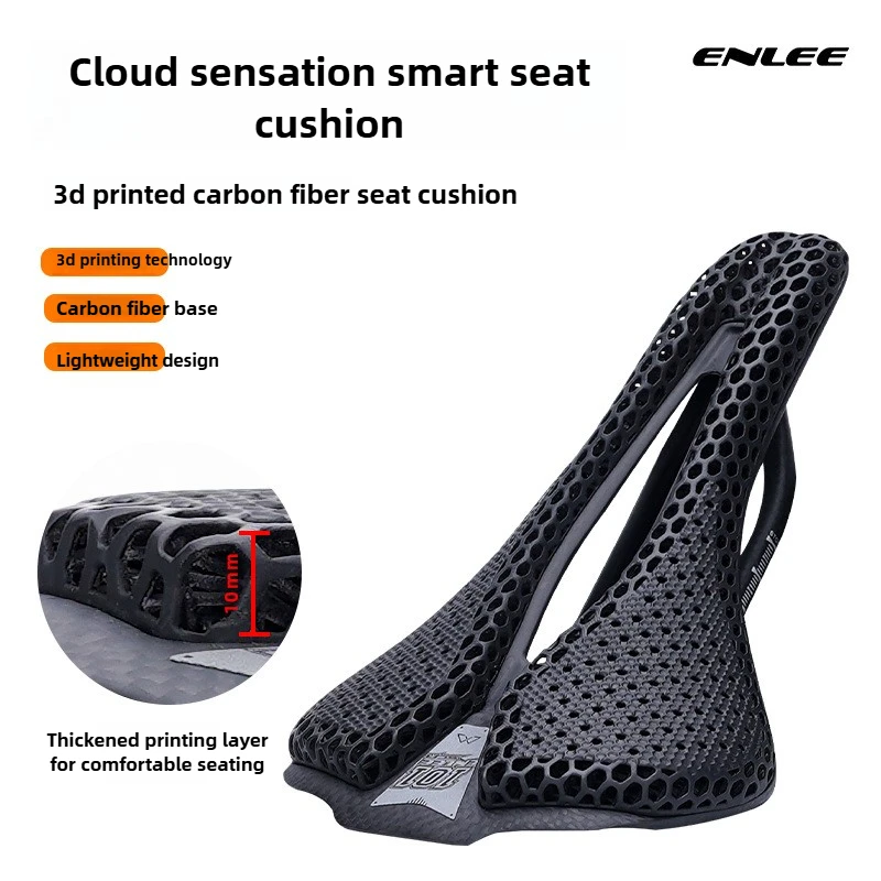 ENLEE NEW bicycle 3D printed saddle road mountain bike comfortable shock-absorbing carbon fiber saddle cycling equipment
ENLEE NEW bicycle 3D printed saddle road mountain bike comfortable shock-absorbing carbon fiber saddle cycling equipment