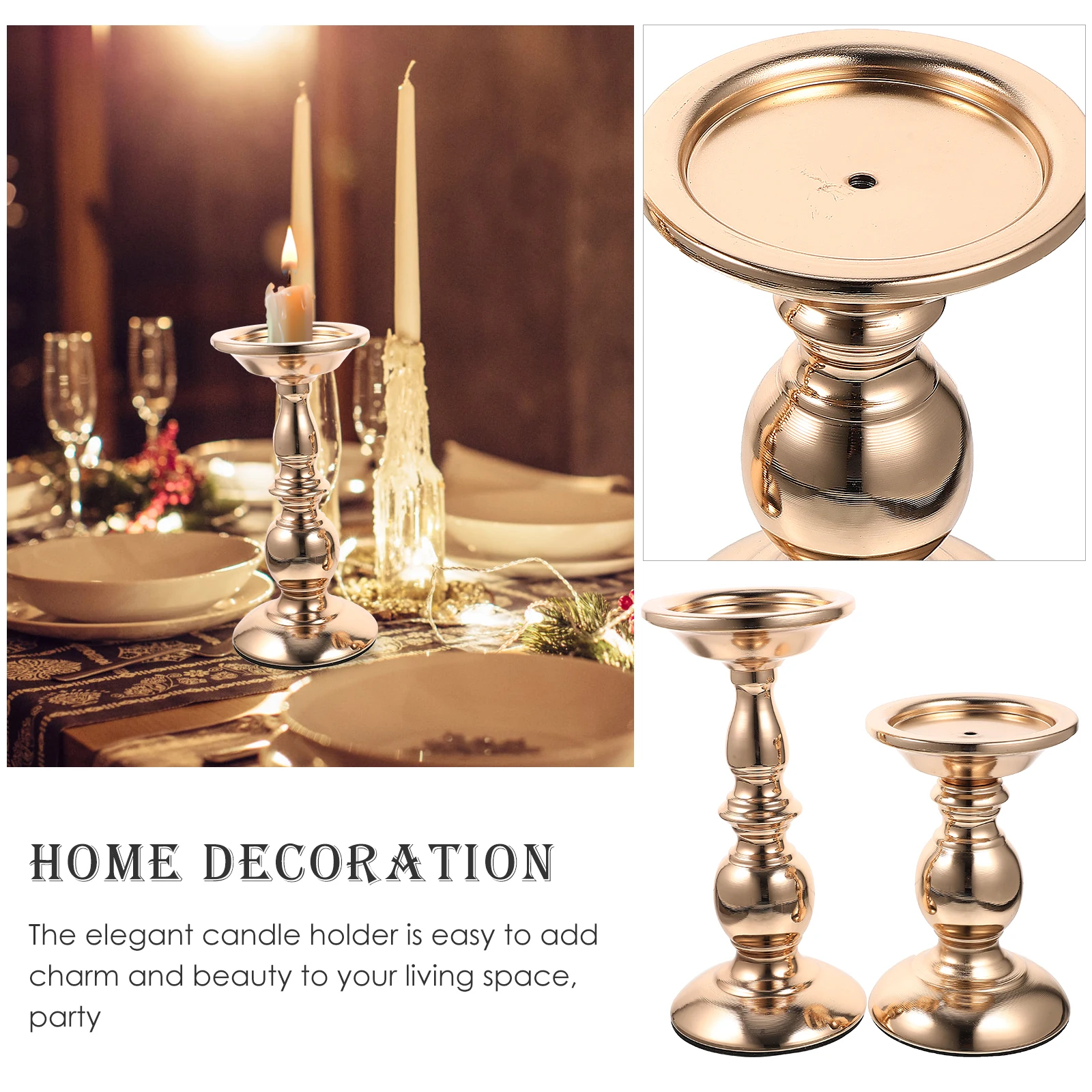 2 Pcs Vintage Candlestick Iron Candleholder Dining Table Retro Decor Decorate Wrought
2 Pcs Vintage Candlestick Iron Candleholder Dining Table Retro Decor Decorate Wrought