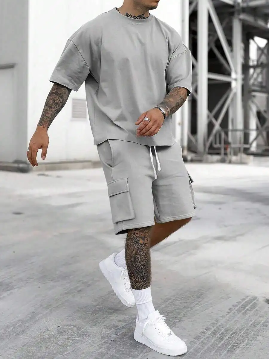 Manfinity Homme 2pcs Men's Solid Color Round Neck Loose Casual Short Sleeve T-Shirt And Shorts Set, Summer, Cozy Outfits
Manfinity Homme 2pcs Men's Solid Color Round Neck Loose Casual Short Sleeve T-Shirt And Shorts Set, Summer, Cozy Outfits
