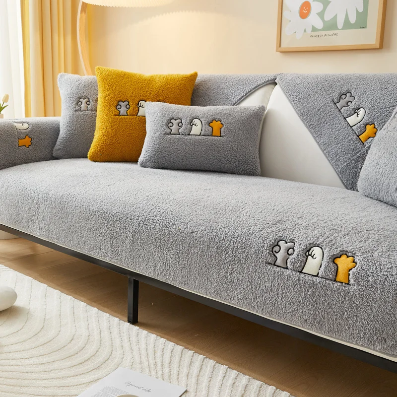 Winter Thickened Lambswool Sofa Cushion Soft Plush Non-slip Seat Pad High-end Nordic Style Simple Warm Sofa Cover For Home Decor
Winter Thickened Lambswool Sofa Cushion Soft Plush Non-slip Seat Pad High-end Nordic Style Simple Warm Sofa Cover For Home Decor