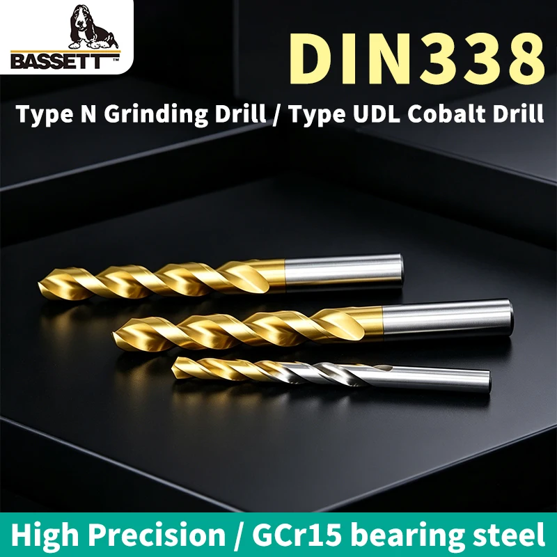 BASSETT HSS DIN338 N Type & HSSE-Co UDL Type Fully Ground Twist Drill Bit For Steel Stainless Steel
BASSETT HSS DIN338 N Type & HSSE-Co UDL Type Fully Ground Twist Drill Bit For Steel Stainless Steel