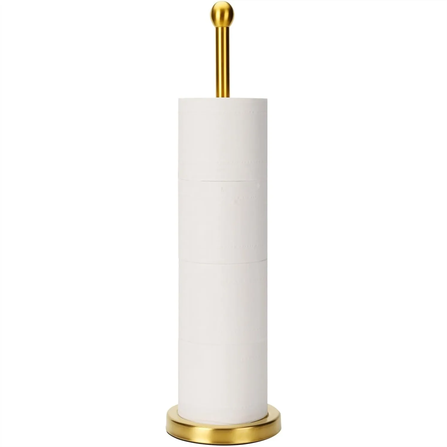 Gold Toilet Paper Holder Stand with Reserve, Floor Standing Tissue Roll Holder for 4 Rolls, Compact Bathroom Storage, No
Gold Toilet Paper Holder Stand with Reserve, Floor Standing Tissue Roll Holder for 4 Rolls, Compact Bathroom Storage, No