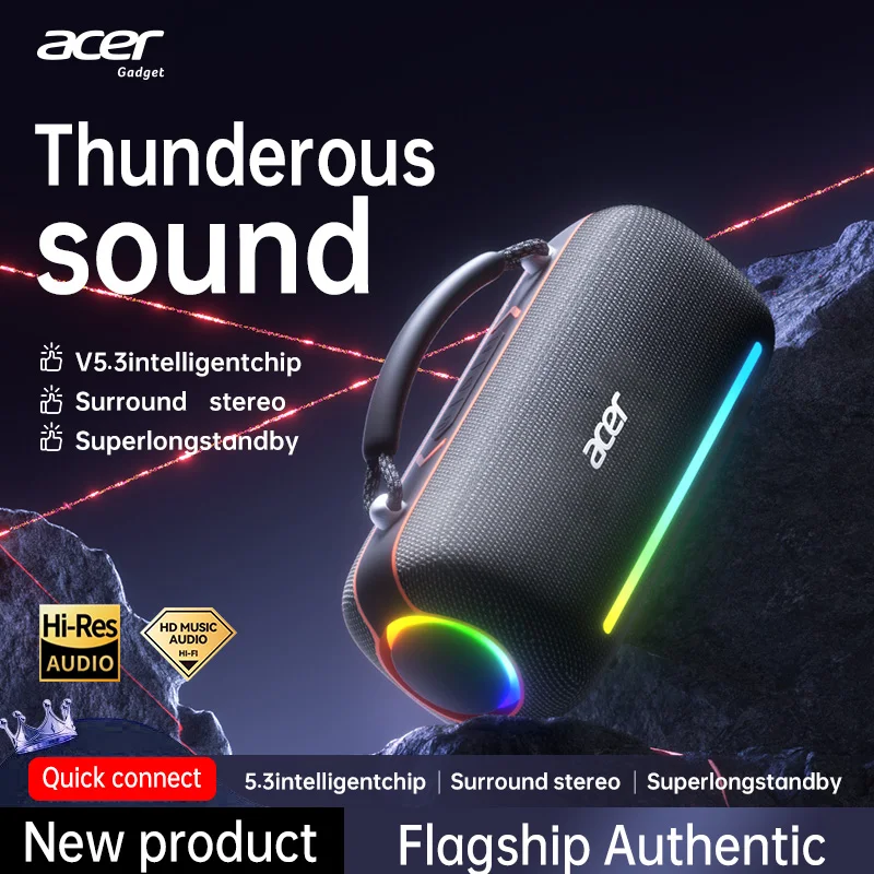Acer OSK252 Bluetooth Speaker, 5.3 Chip, 58mm Driver RGB Light, 4000mAh Battery, Type-C Fast Charging, Portable for Outdoor/Camp
Acer OSK252 Bluetooth Speaker, 5.3 Chip, 58mm Driver RGB Light, 4000mAh Battery, Type-C Fast Charging, Portable for Outdoor/Camp