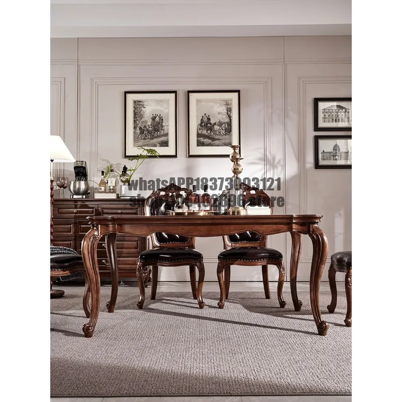 Black walnut long dining table: Pure solid wood dining table and chairs are rectangular
Black walnut long dining table: Pure solid wood dining table and chairs are rectangular