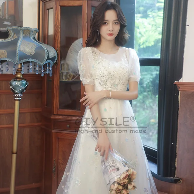 GIYSILE Customized Princess Fluffy Skirt Simple Fashion Round Neck Bubble Sleeve Banquet Dress 2025 New White Even Party Dresses
GIYSILE Customized Princess Fluffy Skirt Simple Fashion Round Neck Bubble Sleeve Banquet Dress 2025 New White Even Party Dresses