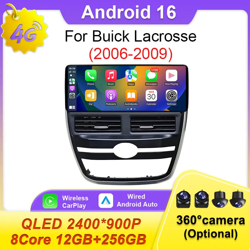 Сенсорный экран Android 16 для Buick Lacrosse 2006-2009: Мультимедийный автомобильный радиоприемник с DSP, Bluetooth, GPS-навигацией, Wi-Fi, 4G и беспроводным CarPlay
Сенсорный экран Android 16 для Buick Lacrosse 2006-2009: Мультимедийный автомобильный радиоприемник с DSP, Bluetooth, GPS-навигацией, Wi-Fi, 4G и беспроводным CarPlay
