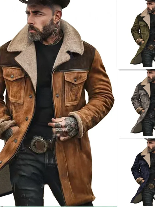Men's Autumn Winter Suede Jacket Zipper Multi-Pocket Color Block Coat Thickened Nine-Length Sleeve Standard Fit Citywalk Jacket
Men's Autumn Winter Suede Jacket Zipper Multi-Pocket Color Block Coat Thickened Nine-Length Sleeve Standard Fit Citywalk Jacket