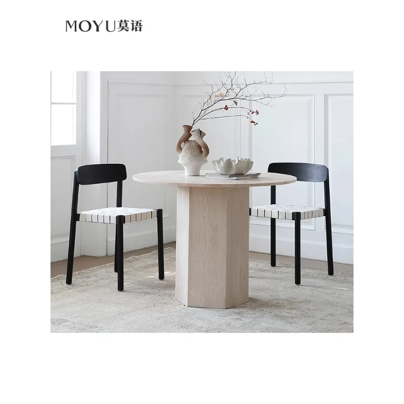 MOYU\ French natural cave stone dining table designer Ji Jifeng marble modern advanced round dining table
MOYU\ French natural cave stone dining table designer Ji Jifeng marble modern advanced round dining table