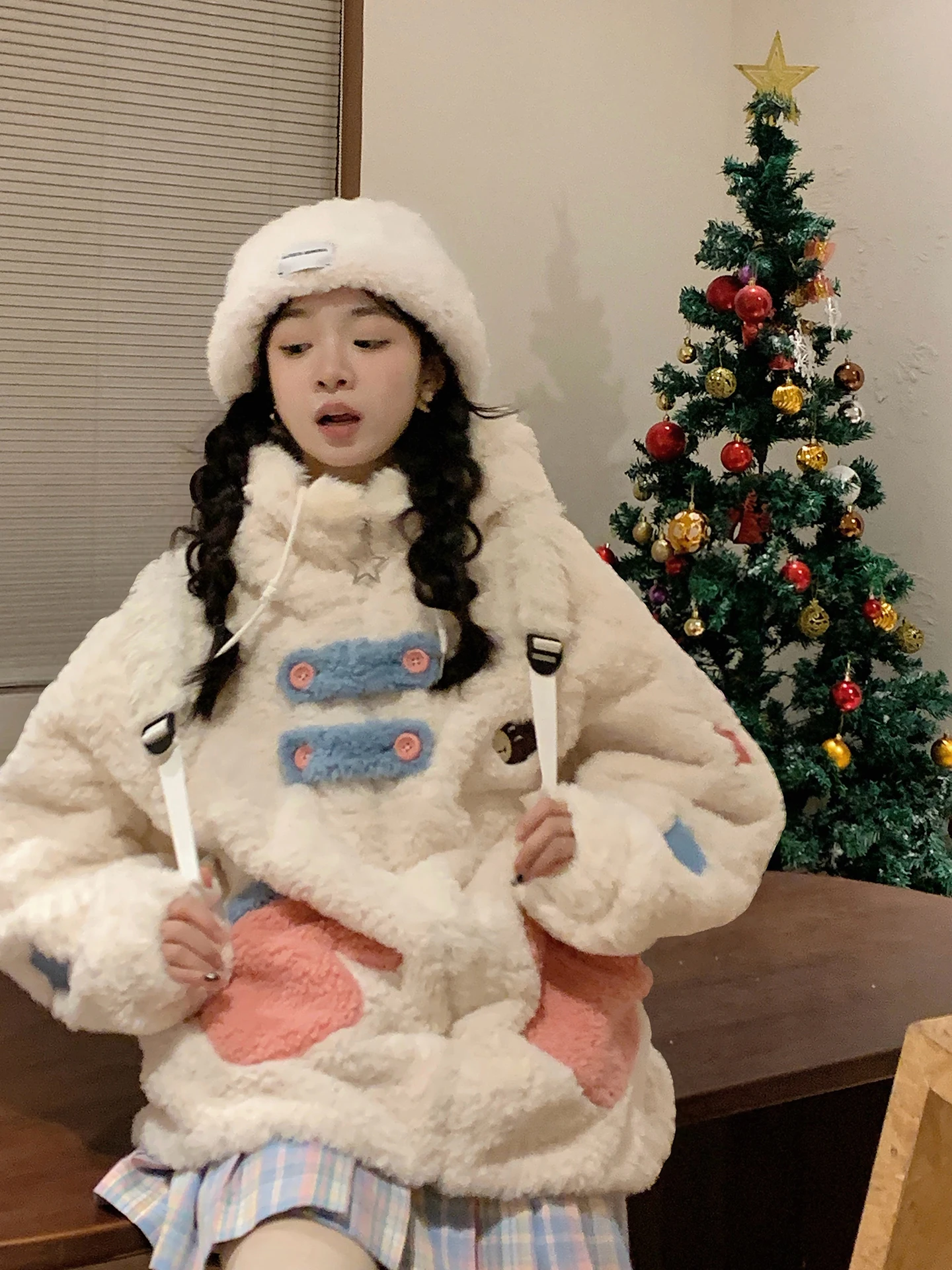 Original Bear Coat with Hat Thiened Floing for Women Winter Outerwear Double-Sided Wear Sweet Sle Long Sve Zipper
Original Bear Coat with Hat Thiened Floing for Women Winter Outerwear Double-Sided Wear Sweet Sle Long Sve Zipper