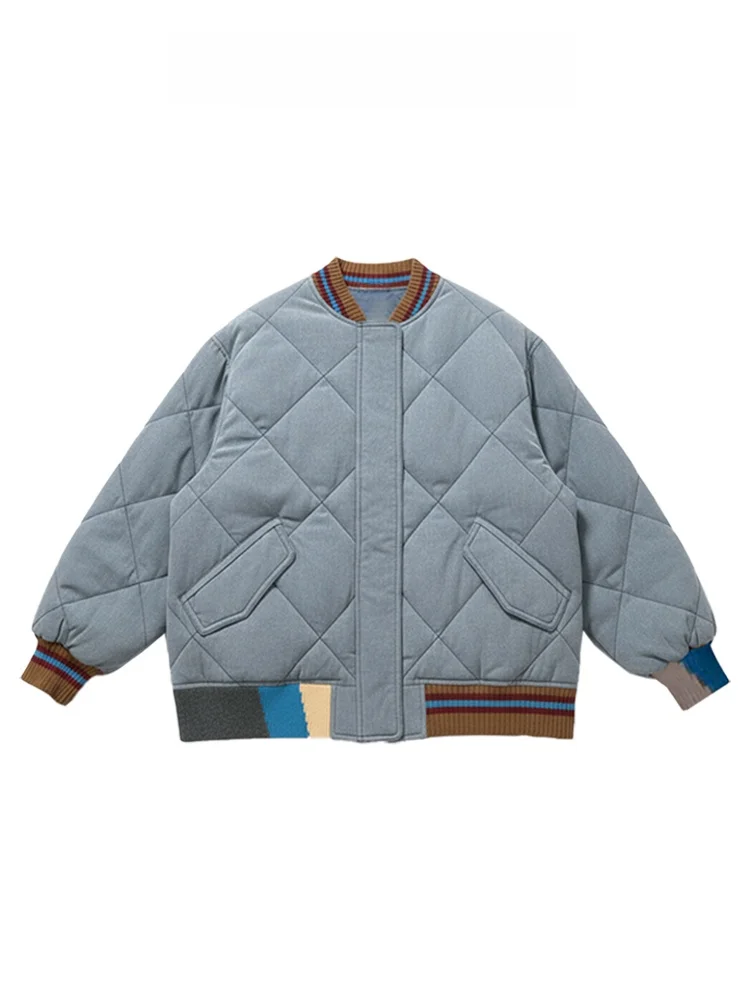 Зимнее утепленное хлопковое пальто 2025 года для женщин: свободный крой, корейский стиль, шикарный ромбовидный узор, стеганое хлопковое пальто для дам
Зимнее утепленное хлопковое пальто 2025 года для женщин: свободный крой, корейский стиль, шикарный ромбовидный узор, стеганое хлопковое пальто для дам