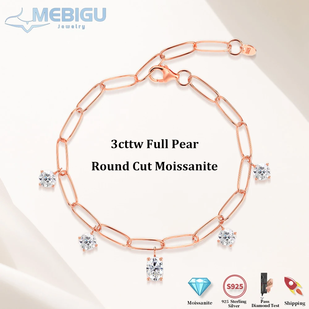 Mebigu 3cttw Полный овальный браслет с муассанитом круглой огранки для женщин S925 Серебро Pass Diamond Test Party Штабелируемая цепочка на запястье
Mebigu 3cttw Полный овальный браслет с муассанитом круглой огранки для женщин S925 Серебро Pass Diamond Test Party Штабелируемая цепочка на запястье