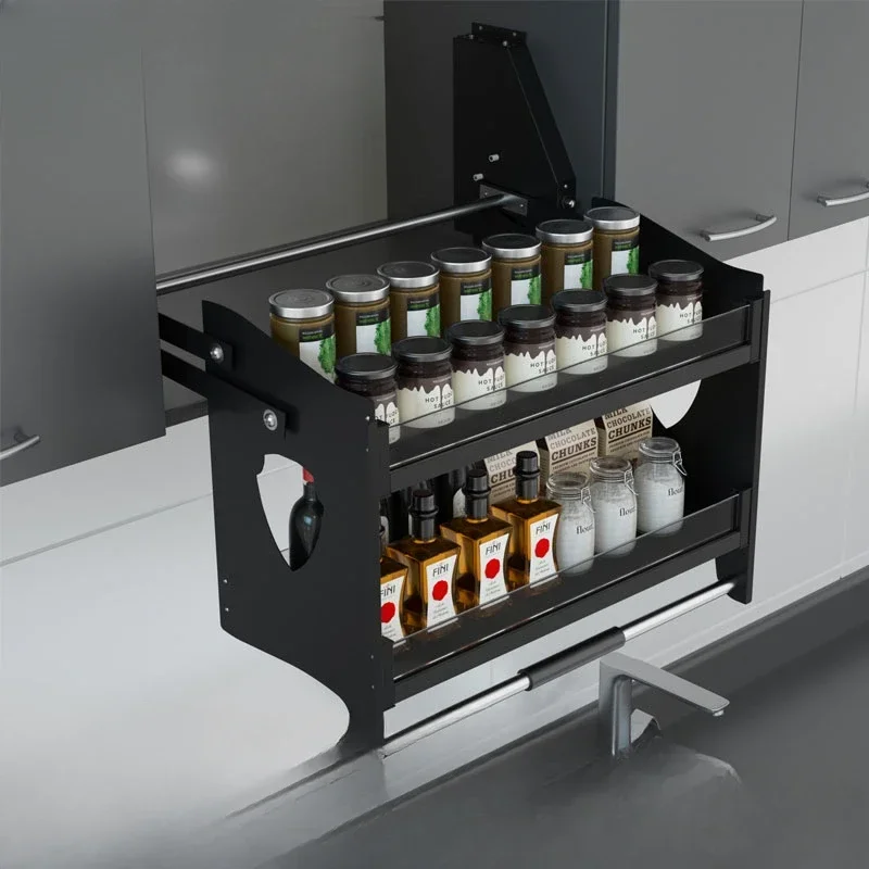 Kitchen hanging cabinet lifting storage pull basket pull-down rack seasoning pull basket damping buffer lift
Kitchen hanging cabinet lifting storage pull basket pull-down rack seasoning pull basket damping buffer lift
