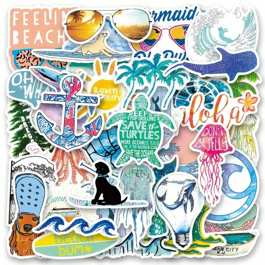 50pcs Beach Bundle Collection Stickers, Handmade Scrapbooks, Cartoons, Water Bottles, Envelopes, Happy Aesthetic Decor,
50pcs Beach Bundle Collection Stickers, Handmade Scrapbooks, Cartoons, Water Bottles, Envelopes, Happy Aesthetic Decor,