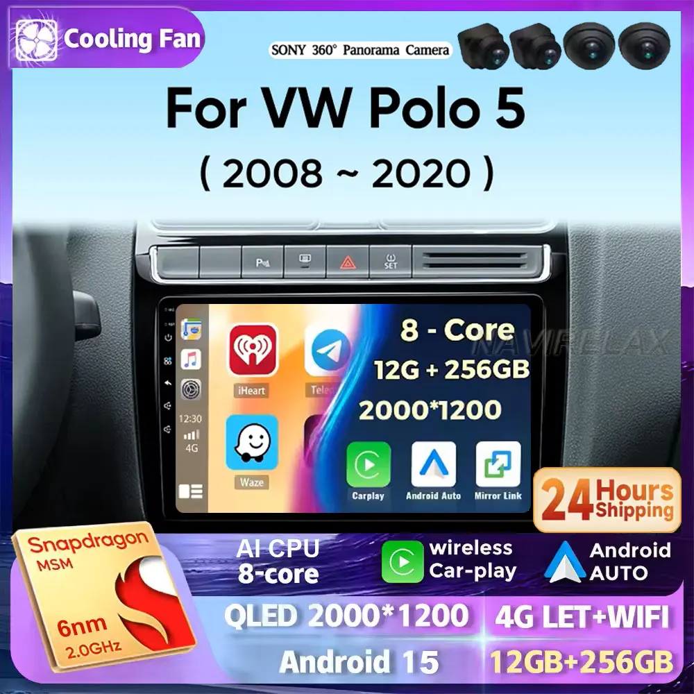 Android 15 Car Radio For Volkswagen VW POLO 5 2008 2009-2017 Vento Wireless Carplay Auto Car Multimedia Stereo 48EQ DSP 2 Din
Android 15 Car Radio For Volkswagen VW POLO 5 2008 2009-2017 Vento Wireless Carplay Auto Car Multimedia Stereo 48EQ DSP 2 Din