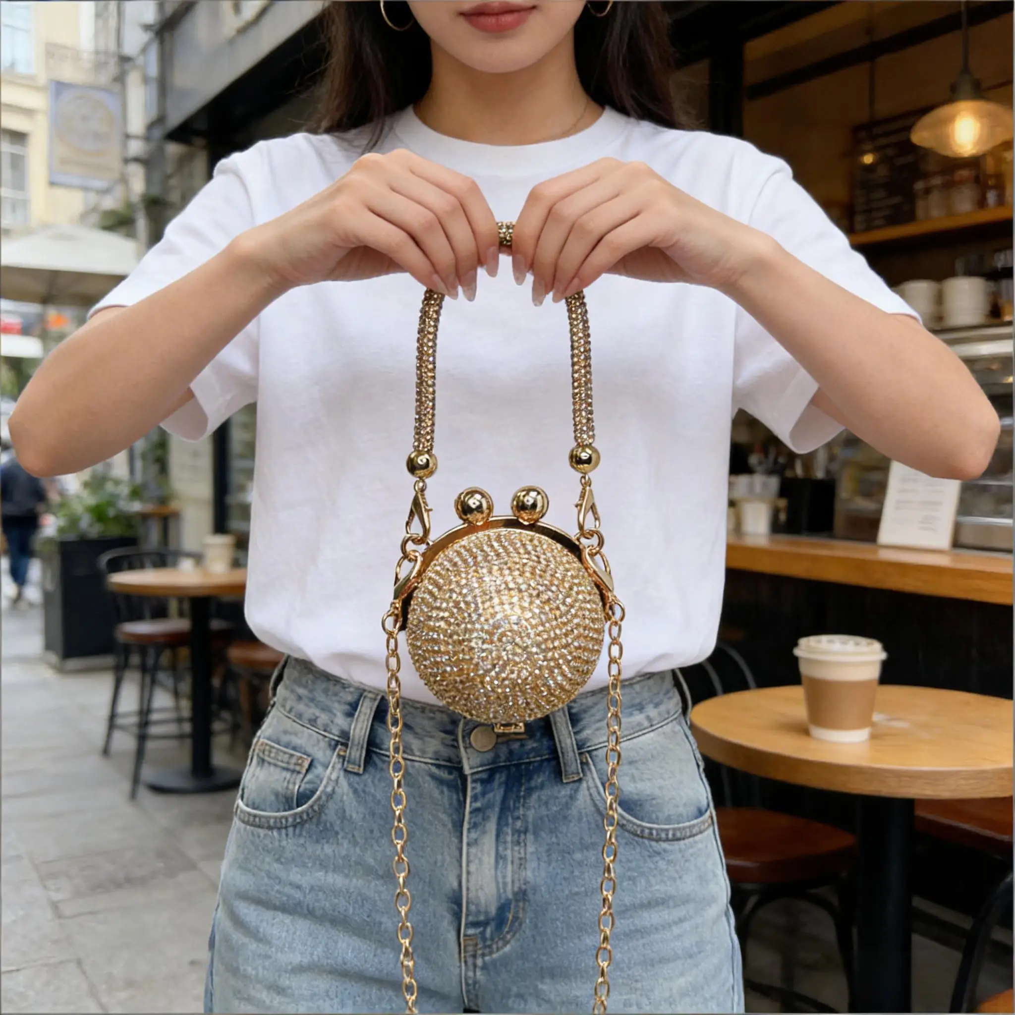 Весенняя новинка: Вечерняя сумка-клатч с блестящими стразами и кисточками, золотистая/серебристая, круглая, с металлической цепочкой, на плечо, для женщин, для вечеринок
Весенняя новинка: Вечерняя сумка-клатч с блестящими стразами и кисточками, золотистая/серебристая, круглая, с металлической цепочкой, на плечо, для женщин, для вечеринок