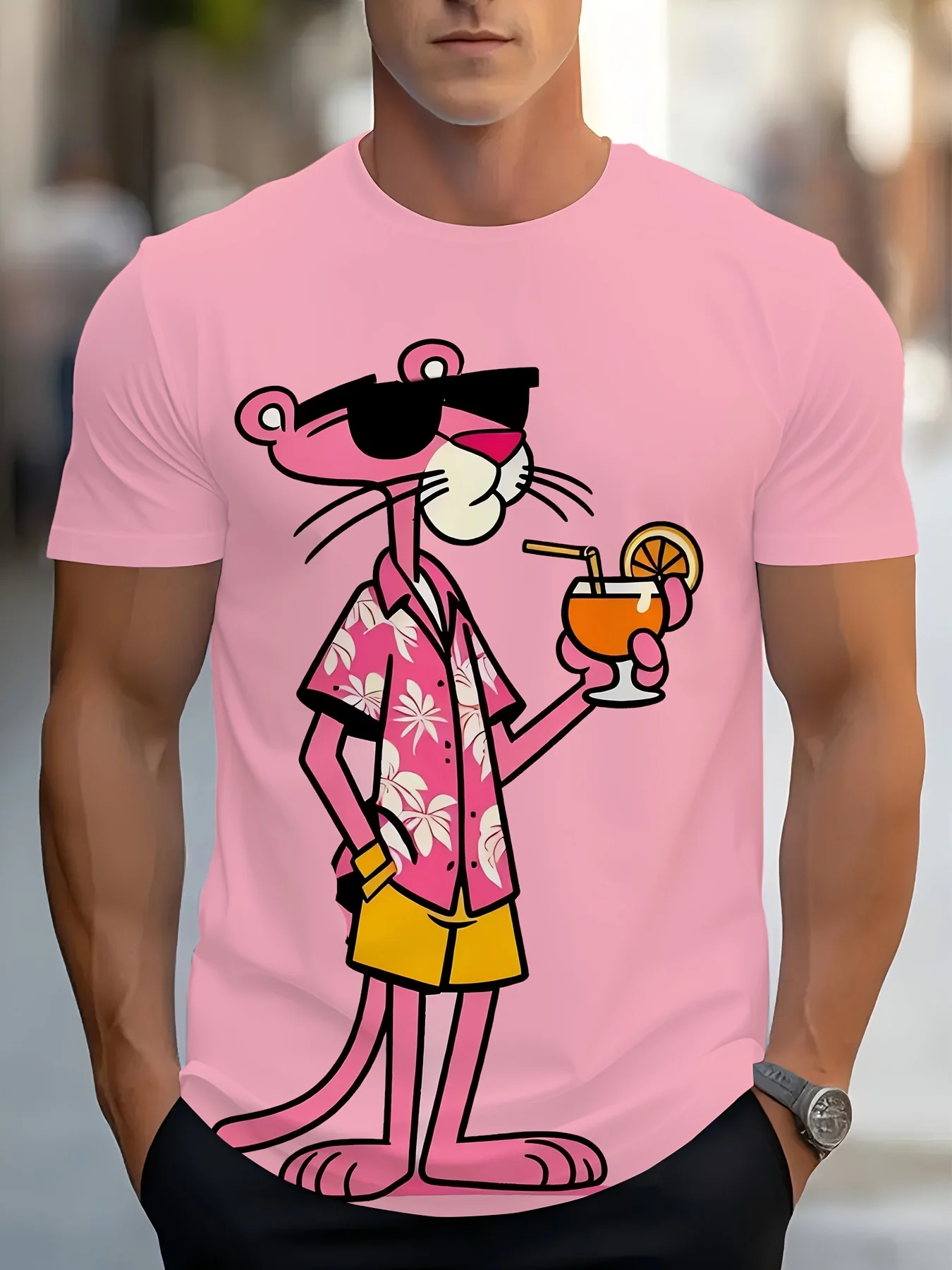 Men's Pink Cartoon Leopard Pattern T-Shirt - 3D Printed Quick Dry Moisturizing Wicking Polyester Short Sleeve Ideal for Running
Men's Pink Cartoon Leopard Pattern T-Shirt - 3D Printed Quick Dry Moisturizing Wicking Polyester Short Sleeve Ideal for Running