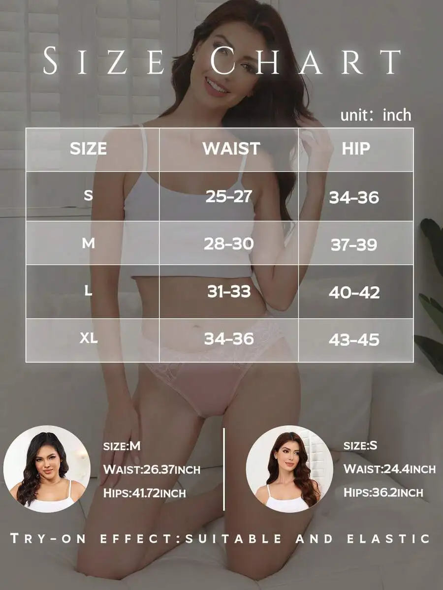 6 Pack Women Lace Cheeky Bikini Briefs Soft Breathable Low Rise Panties S To XL
6 Pack Women Lace Cheeky Bikini Briefs Soft Breathable Low Rise Panties S To XL