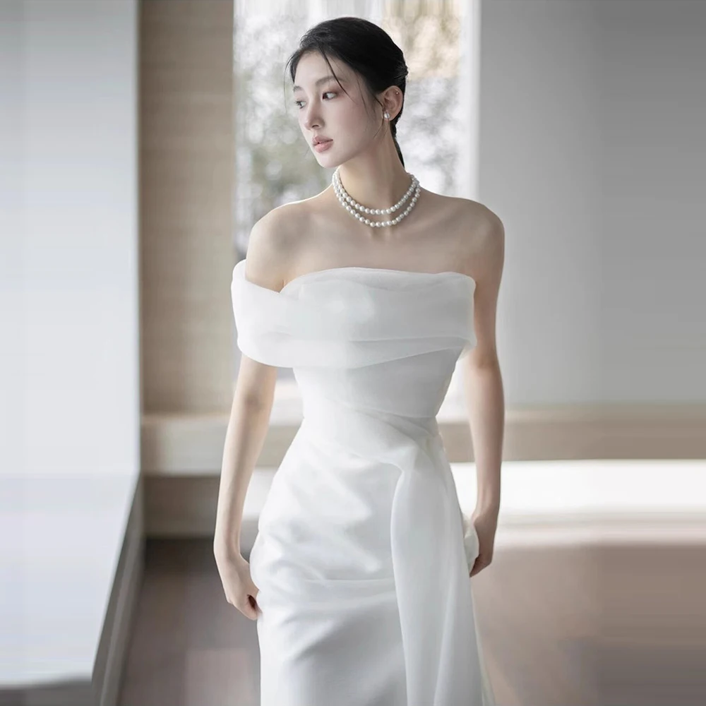 Mermaid Satin Wedding Dress strapless one-shoulder Short-Sleeve Plus Size For Women Princess Robe de Mariee
Mermaid Satin Wedding Dress strapless one-shoulder Short-Sleeve Plus Size For Women Princess Robe de Mariee