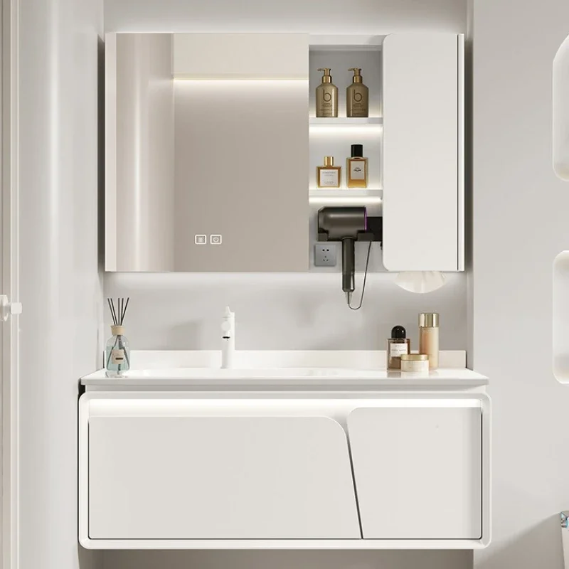 Minimalist Bathroom Cabinets Rock Plate Ceramic Washbasin Oak Solid Wood Bathroom Vanity Cabinet with Sink Bathroom Furniture
Minimalist Bathroom Cabinets Rock Plate Ceramic Washbasin Oak Solid Wood Bathroom Vanity Cabinet with Sink Bathroom Furniture