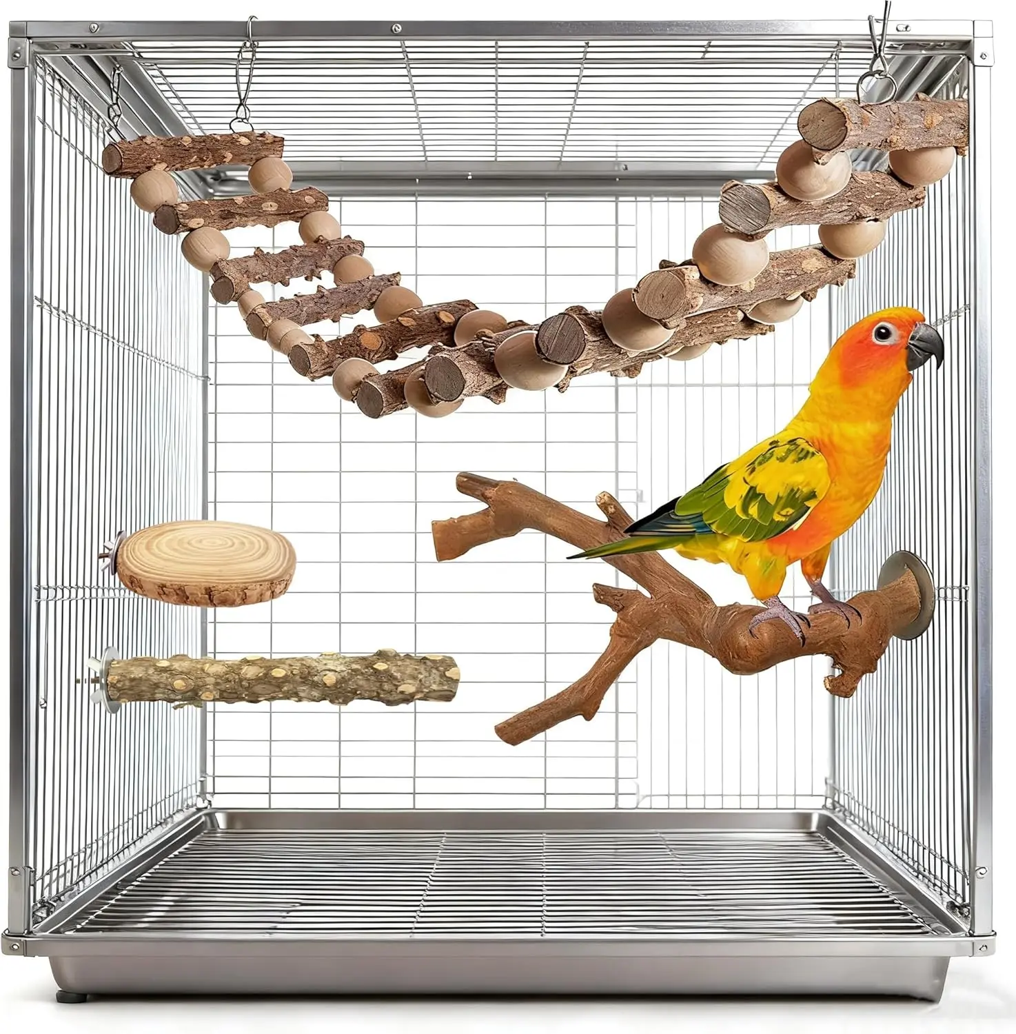 Brid Perch Stand 7PCS Natural Perches for Parakeets Include Ladder for Birds cage,Bird Cage Accessories for Parakeets, Cockatiel
Brid Perch Stand 7PCS Natural Perches for Parakeets Include Ladder for Birds cage,Bird Cage Accessories for Parakeets, Cockatiel