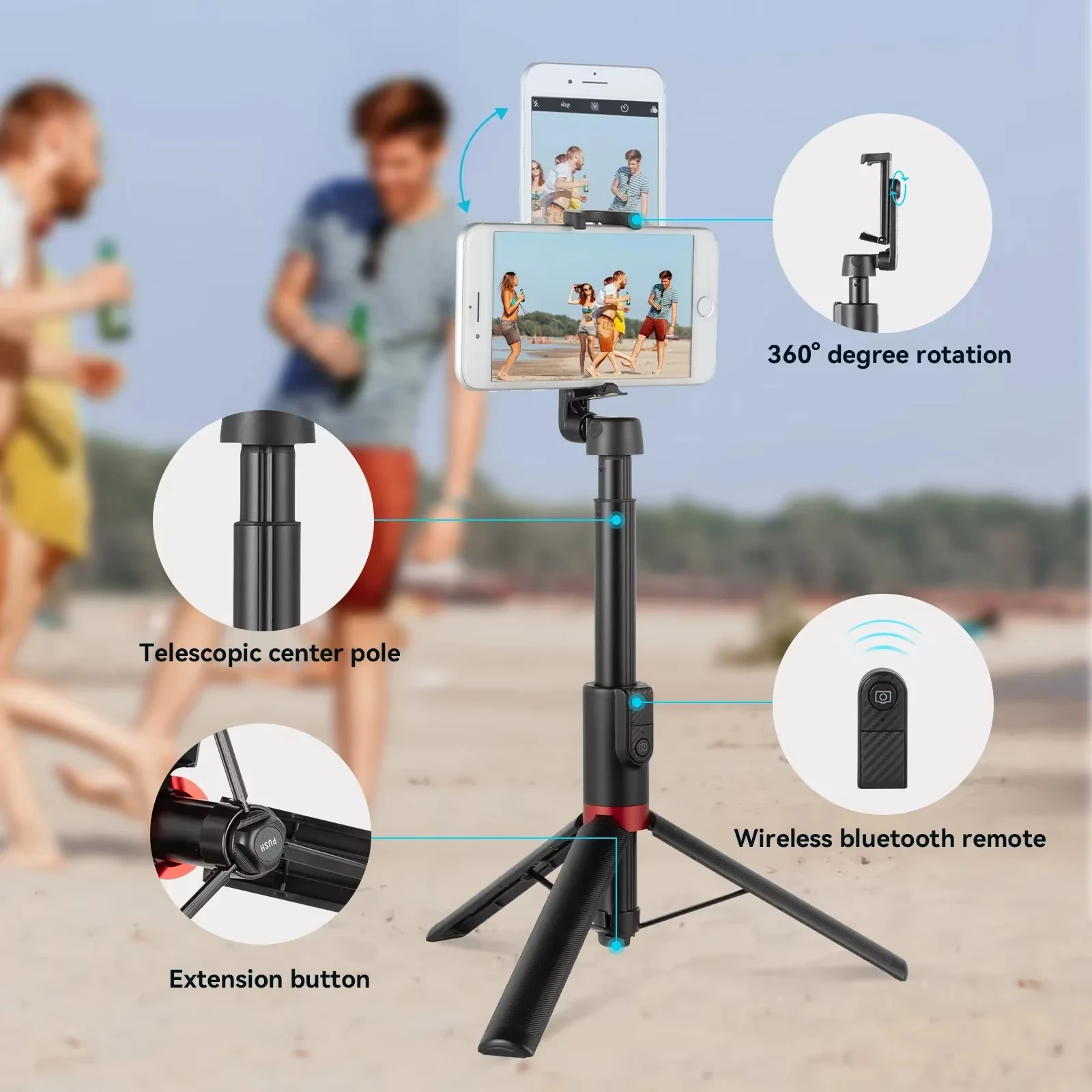 SmallRig Portable Selfie Stick Tripod Bluetooth Shooting Anti-shake Multifunctional Photography Tool for Video Recording -3375B
SmallRig Portable Selfie Stick Tripod Bluetooth Shooting Anti-shake Multifunctional Photography Tool for Video Recording -3375B