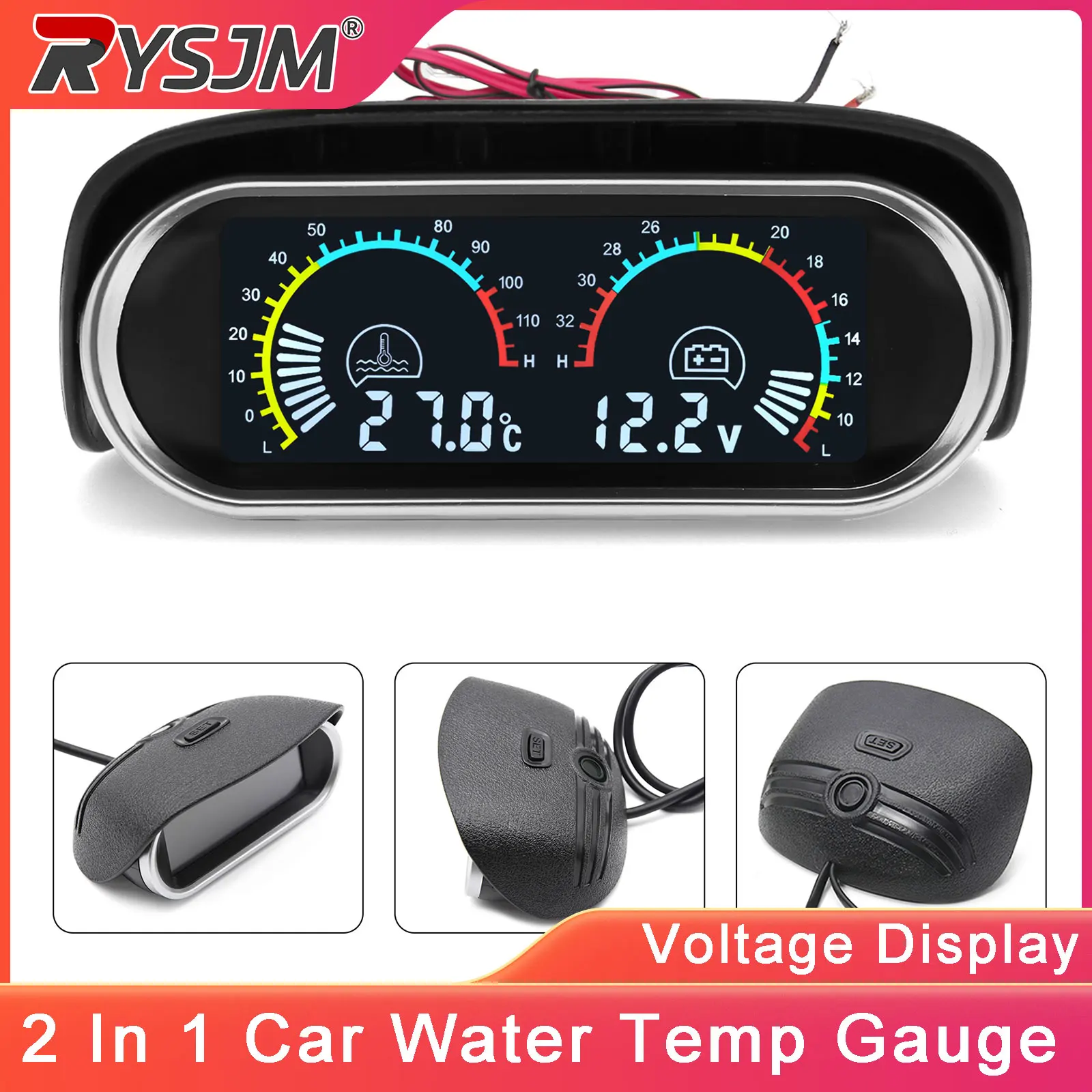 2 In 1 LCD Car Water Temperature Voltage Gauge Meter Digital Water Temp Meter With 1/8NPT Water Temp Sensor For 12V 24V Car Truc
2 In 1 LCD Car Water Temperature Voltage Gauge Meter Digital Water Temp Meter With 1/8NPT Water Temp Sensor For 12V 24V Car Truc