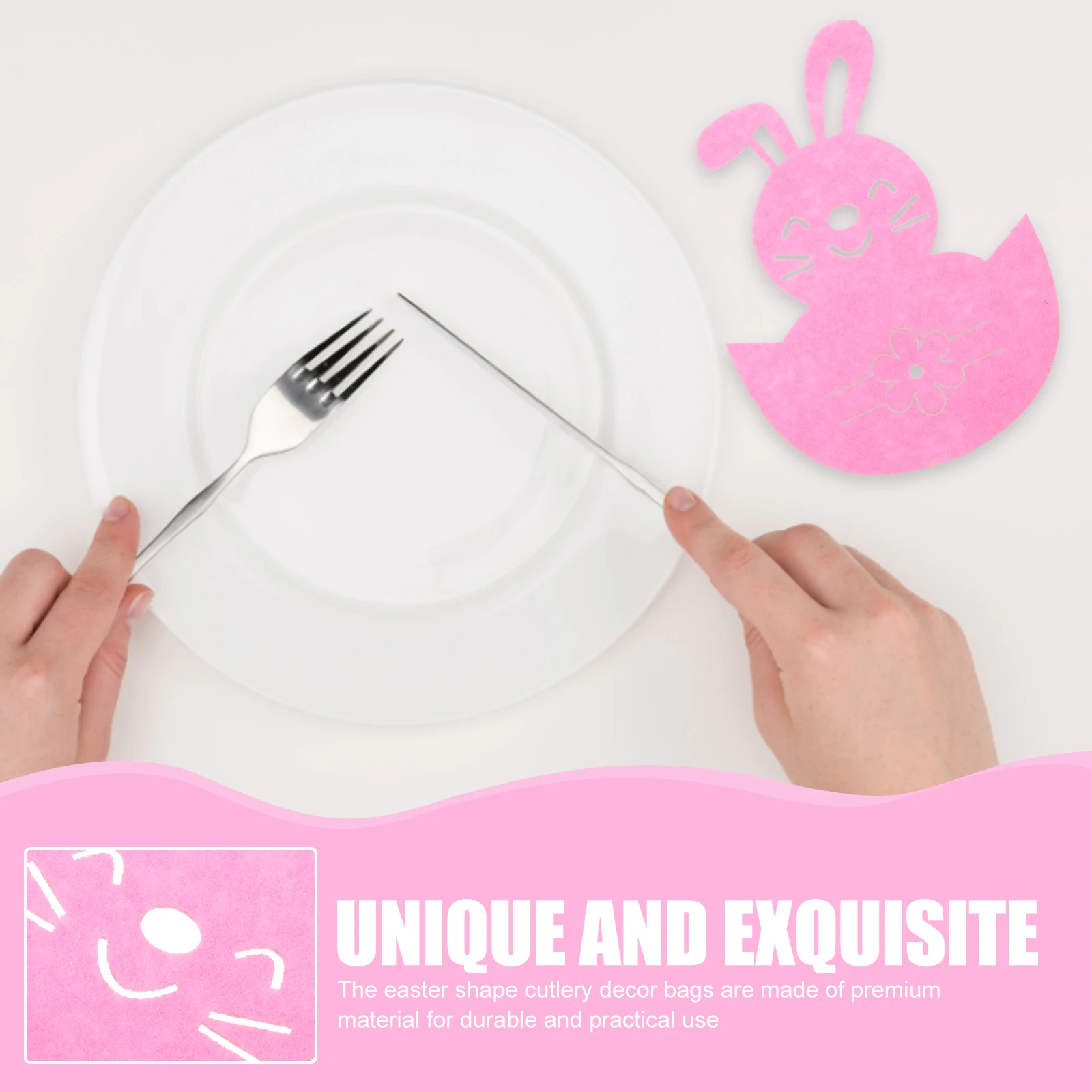 8pcs Rabbit Cutlery Bags Easter Party Decor Bunny Shaped Silverware Holder for Forks Knives Material Storage Pouches
8pcs Rabbit Cutlery Bags Easter Party Decor Bunny Shaped Silverware Holder for Forks Knives Material Storage Pouches