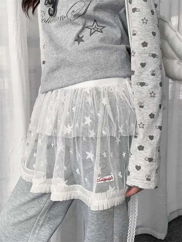 Korean Sle Lace Trim Skirt with Belted Apron Layered Me Overlap High Waist A-Line Casual Print Micro Elastic Fabric
Korean Sle Lace Trim Skirt with Belted Apron Layered Me Overlap High Waist A-Line Casual Print Micro Elastic Fabric