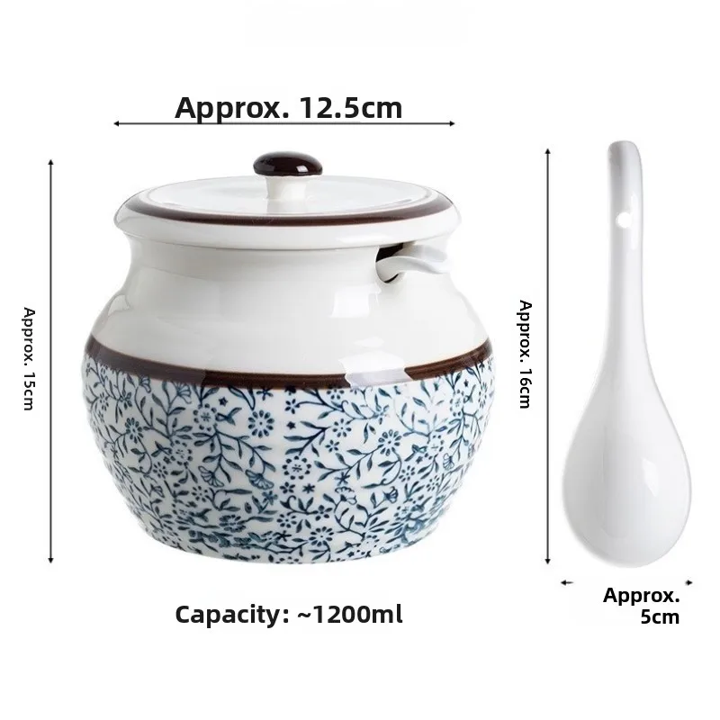 Thickened Ceramic Hot Sauce Jar with Lid Kitchen Storage Container for Marinated Meat Pig Oil High Temperature Resistant
Thickened Ceramic Hot Sauce Jar with Lid Kitchen Storage Container for Marinated Meat Pig Oil High Temperature Resistant