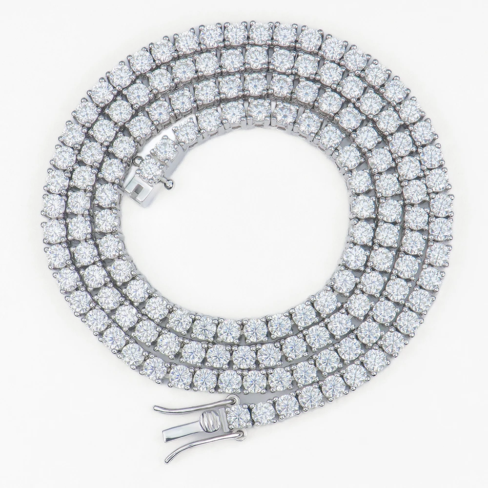 3mm 20inches Hiphop Iced Out 925 Sterling Silver VVS Lab Grown Moissanite Diamond Tennis Chain Necklace
3mm 20inches Hiphop Iced Out 925 Sterling Silver VVS Lab Grown Moissanite Diamond Tennis Chain Necklace