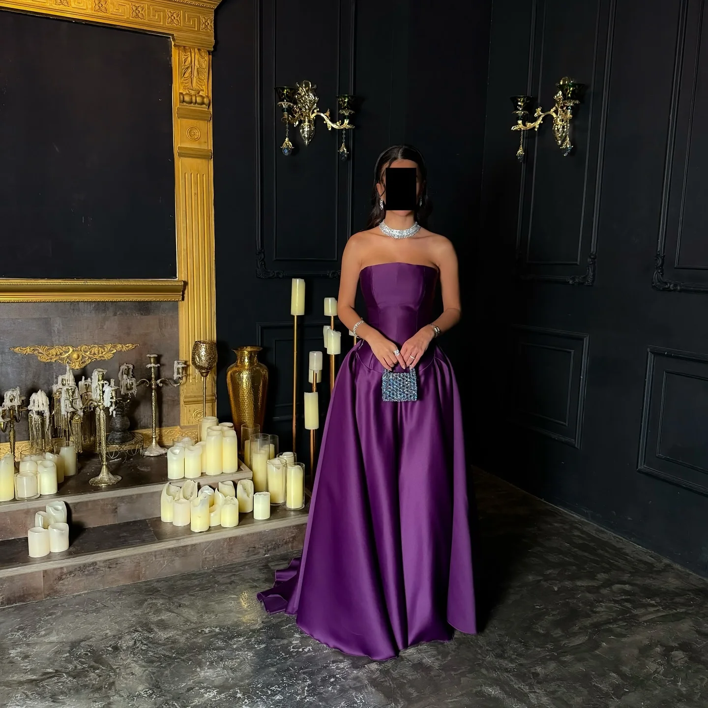 Customized Exquisite Strapless Satin Chapel Train Evening Dresses Temperament Pleats Purple Vestido De Festa Vestido D
Customized Exquisite Strapless Satin Chapel Train Evening Dresses Temperament Pleats Purple Vestido De Festa Vestido D