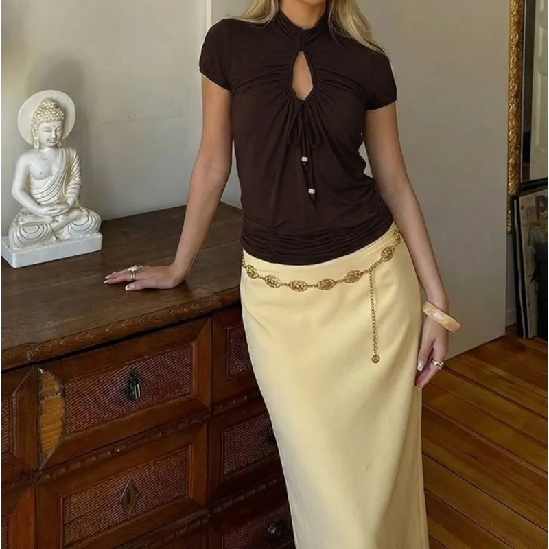 2026 Spring and Summer New Products Fashionable and Sexy Chest Hollow Lace-up Slim Short-sleeved Top
2026 Spring and Summer New Products Fashionable and Sexy Chest Hollow Lace-up Slim Short-sleeved Top