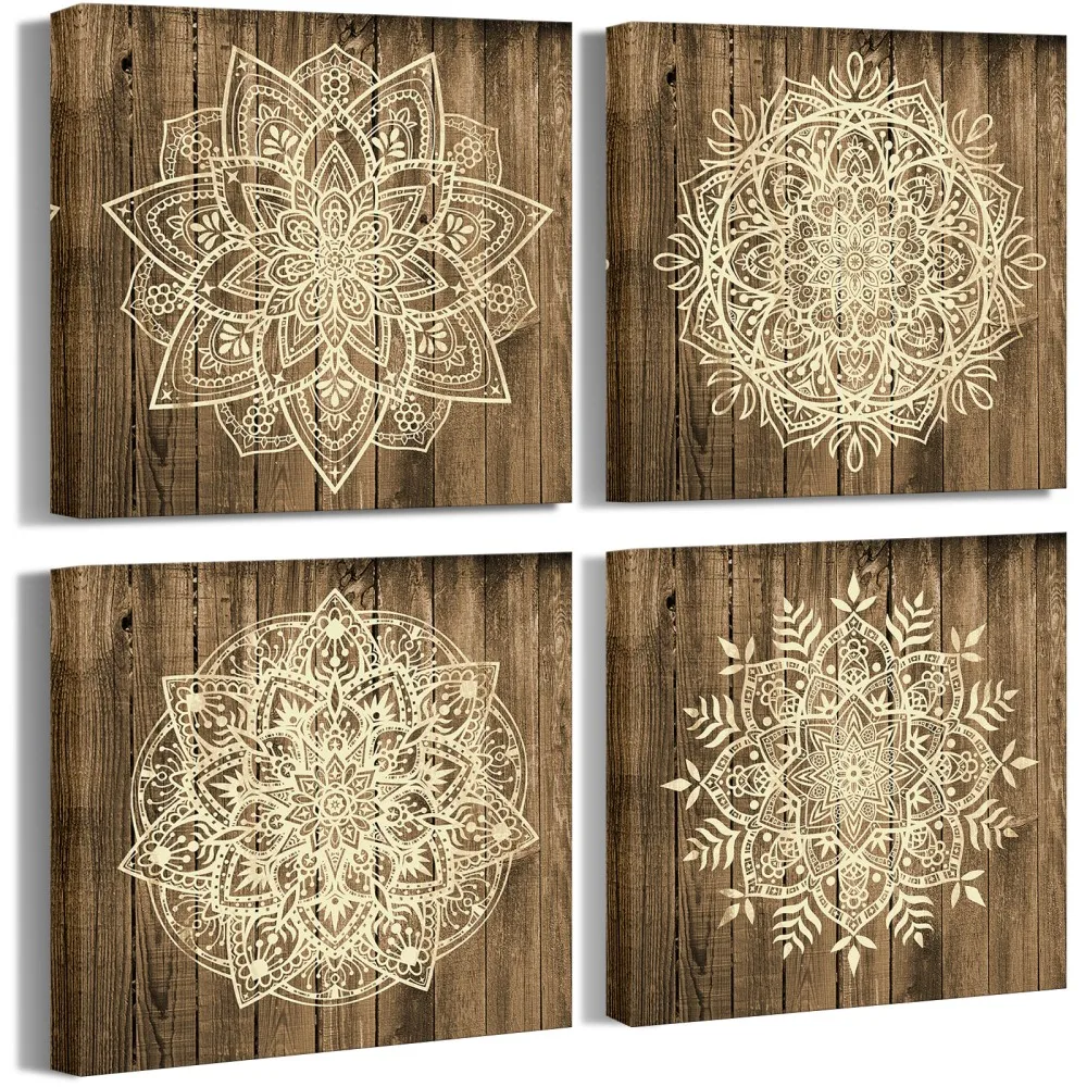 4 Pieces Mandala Flowers Wall Art Poster Boho Flowers Print Canvas Painting Modern Style Pictures Living Room Home Decor
4 Pieces Mandala Flowers Wall Art Poster Boho Flowers Print Canvas Painting Modern Style Pictures Living Room Home Decor