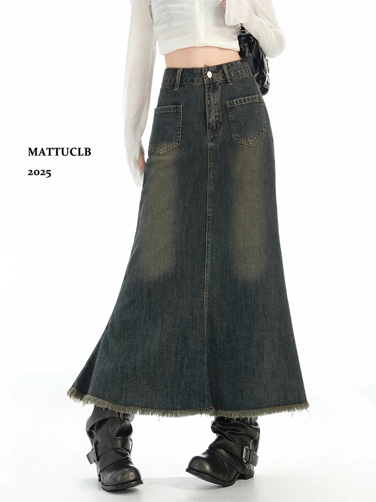 Осень-зима 202, женская корейская модная джинсовая юбка-миди 2000-х годов, эстетичная Y2k, дизайн с высокой талией, труба, русалка, винтажная студенческая юбка 
Осень-зима 202, женская корейская модная джинсовая юбка-миди 2000-х годов, эстетичная Y2k, дизайн с высокой талией, труба, русалка, винтажная студенческая юбка