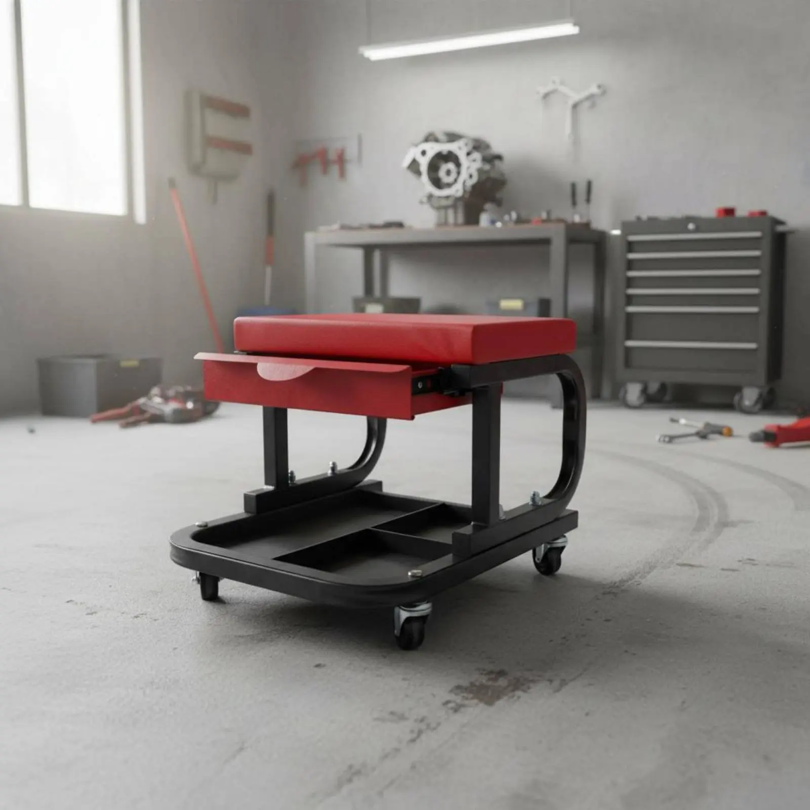 Mechanic Seat with Drawer Mobile Rolling Mechanic Stool Garage Creeper Seat Heavy Duty Work Furniture Rust-Resistant Powder Coat
Mechanic Seat with Drawer Mobile Rolling Mechanic Stool Garage Creeper Seat Heavy Duty Work Furniture Rust-Resistant Powder Coat