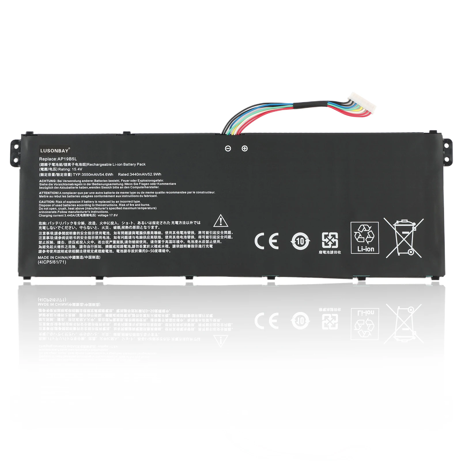 LUSONBAY AP19B5L Battery For Acer Aspire A515-44-R5XW A515-43 Sf314-42 SP314-21N-R5FR A515-44-R5XW Vero AV15-51 15.4V 3550mAh
LUSONBAY AP19B5L Battery For Acer Aspire A515-44-R5XW A515-43 Sf314-42 SP314-21N-R5FR A515-44-R5XW Vero AV15-51 15.4V 3550mAh