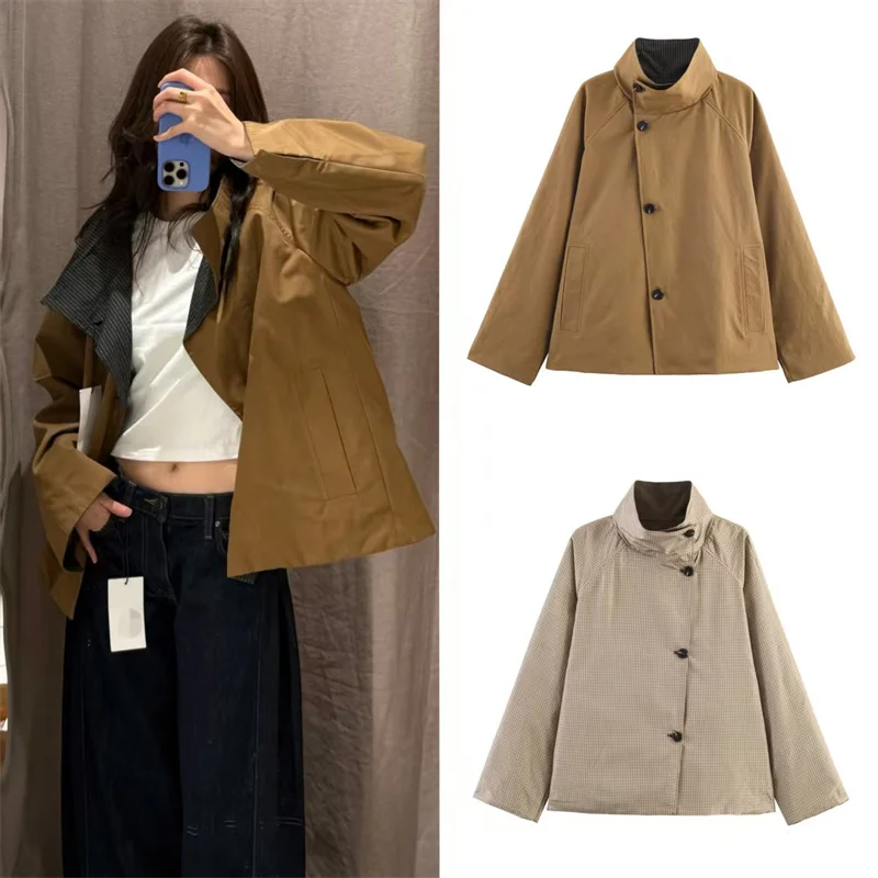 Women's Coat 2026 Summer New Style Solid Color Long Sleeve Reversible Loose Short Trench Coat Casual Fashion Simple Versatile
Women's Coat 2026 Summer New Style Solid Color Long Sleeve Reversible Loose Short Trench Coat Casual Fashion Simple Versatile